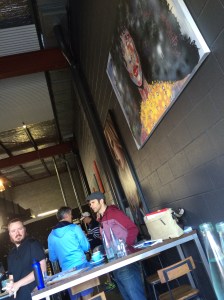 Tour assembly at Bear Bones Espresso