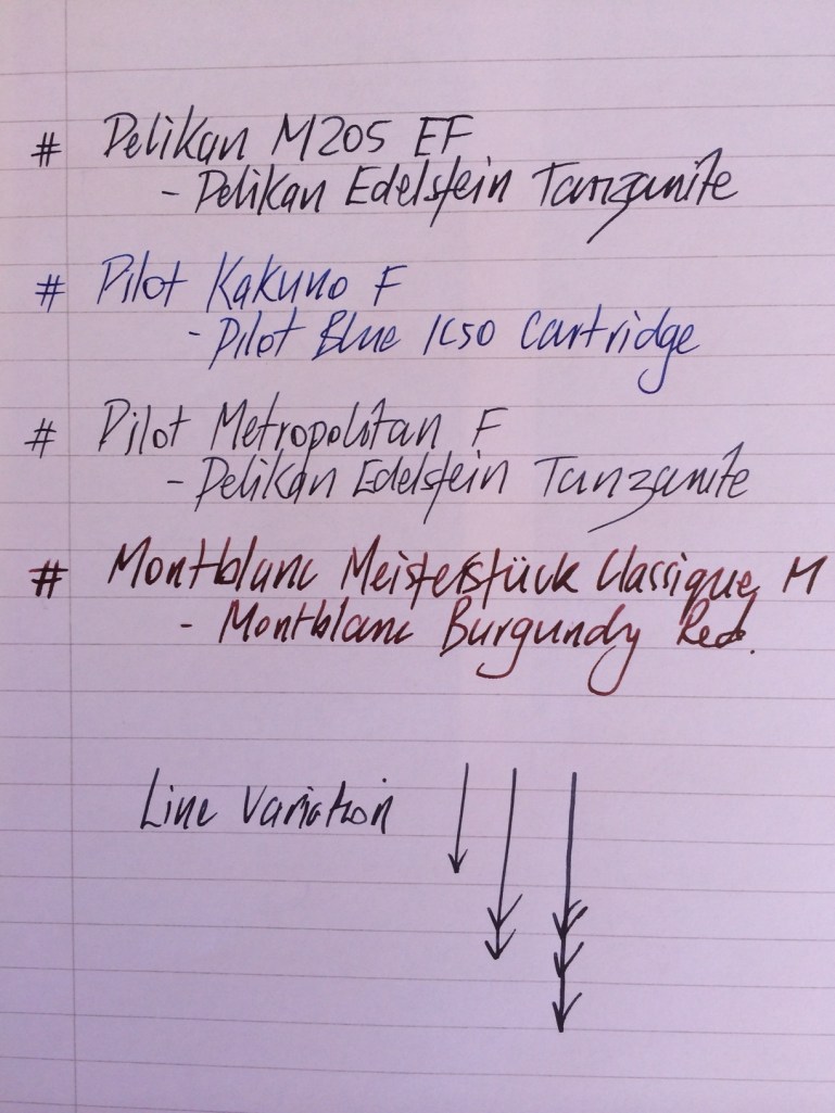 Line width comparison